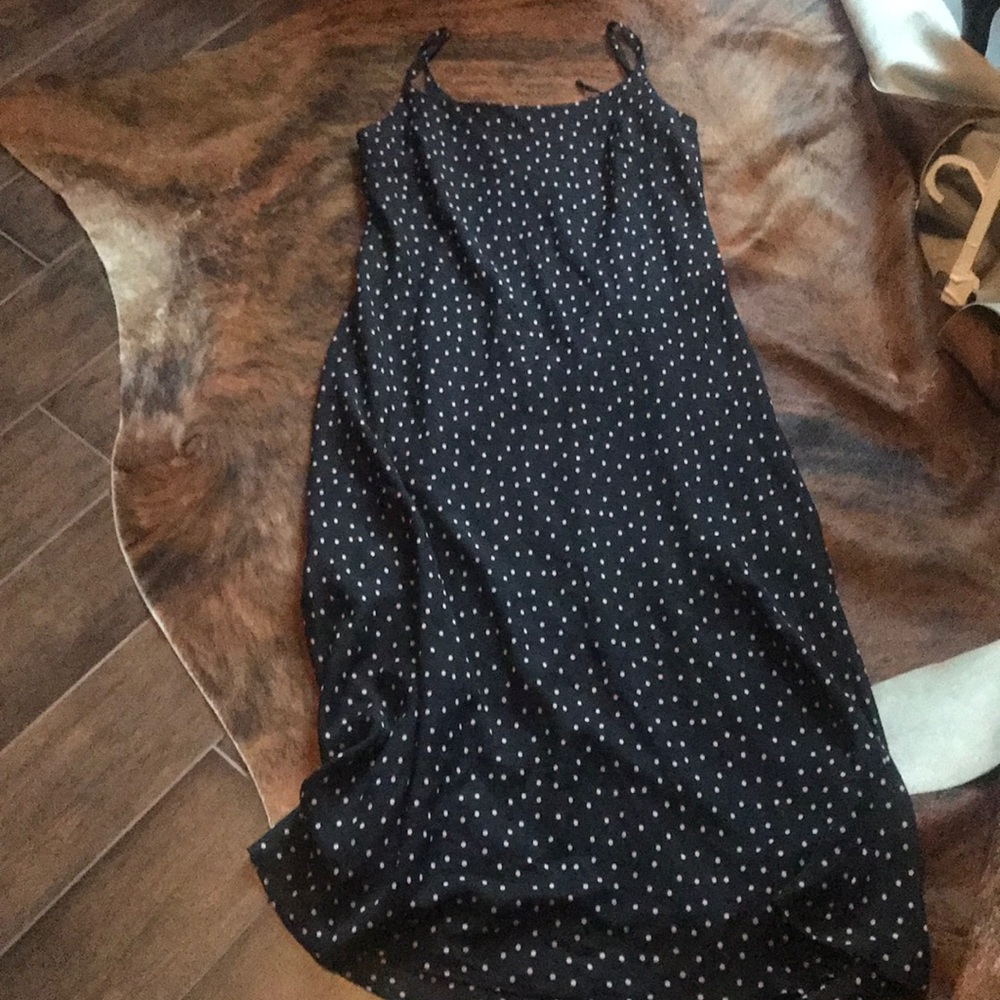 Lined long black sleeveless dress